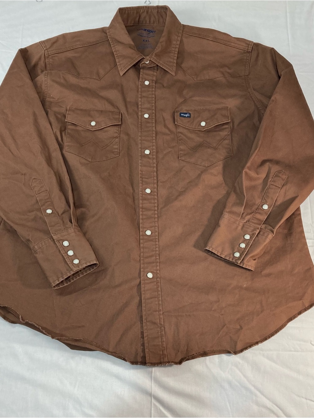 Wrangler Men's Rust Brown Western Snap-Front Shirt